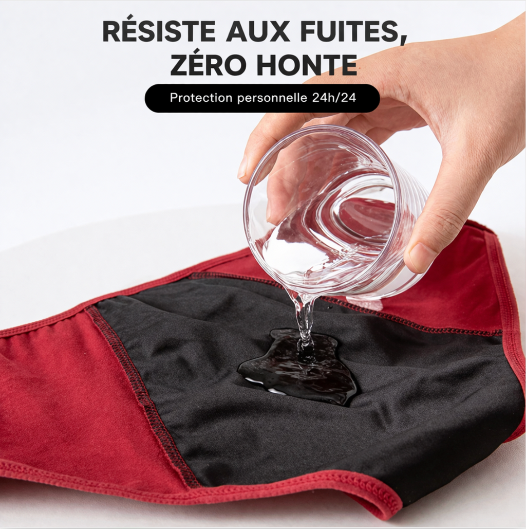 ❤️ Pack de 3 Culottes Anti-Fuites - Réutilisable 3 ans.