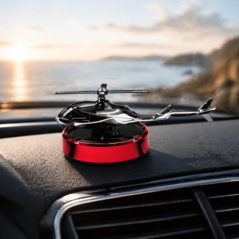 🚁  Désodorisant Hélicoptère Solaire pour Voiture